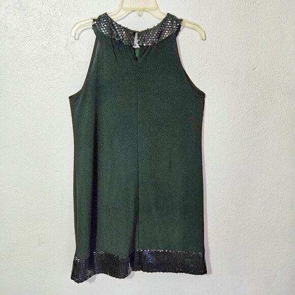 FASHION BUG SEQUINED NECK AND HEMLINE BLACK WOMEN'S PARTY/EVENING DRESS SZ 12 - Picture 1 of 7